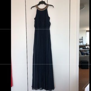 Jessica Simpson Beaded Neck Chiffon Gown